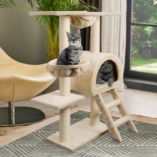 Cat trees provide benefits for cats and offers physical activity, enhances overall happiness and well-being