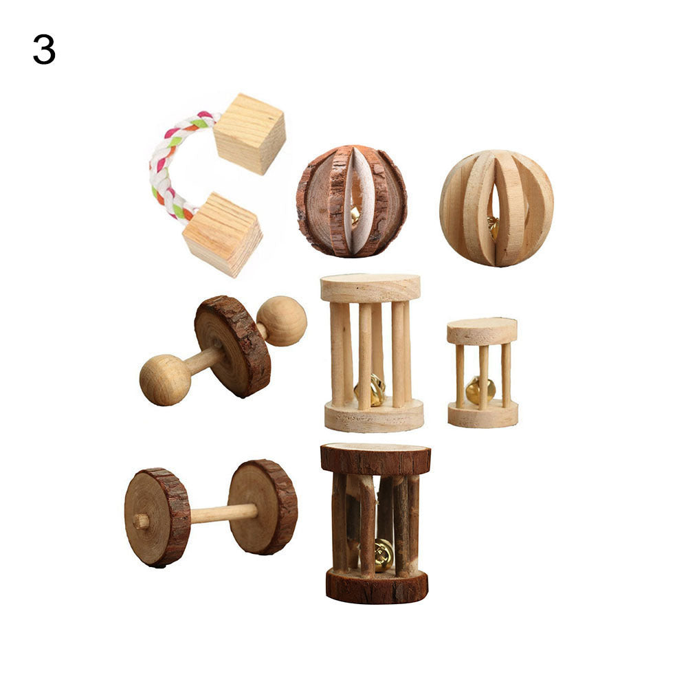 Wooden cat or puppy toy, envoronmentally friendly set made with love