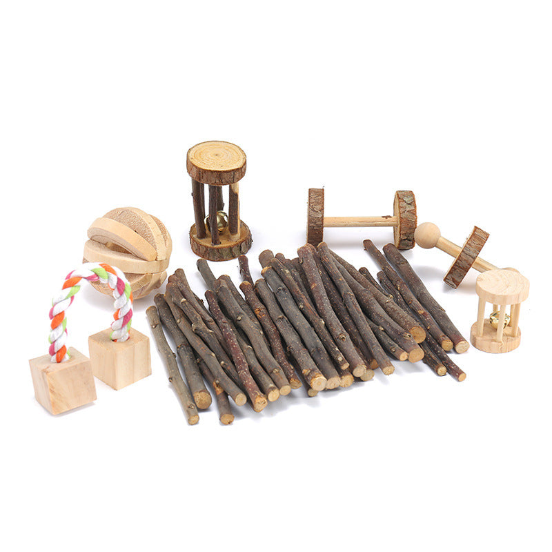 Wooden cat or puppy toy, envoronmentally friendly set made with love