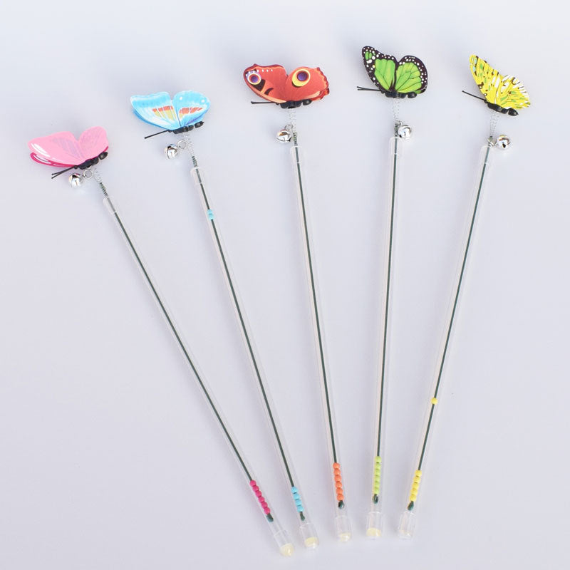 Telescopic butterfly funny cat or kitten toy, small lightweight product will attract your cat attention and keep it focused on butterfly's gentle movements. 