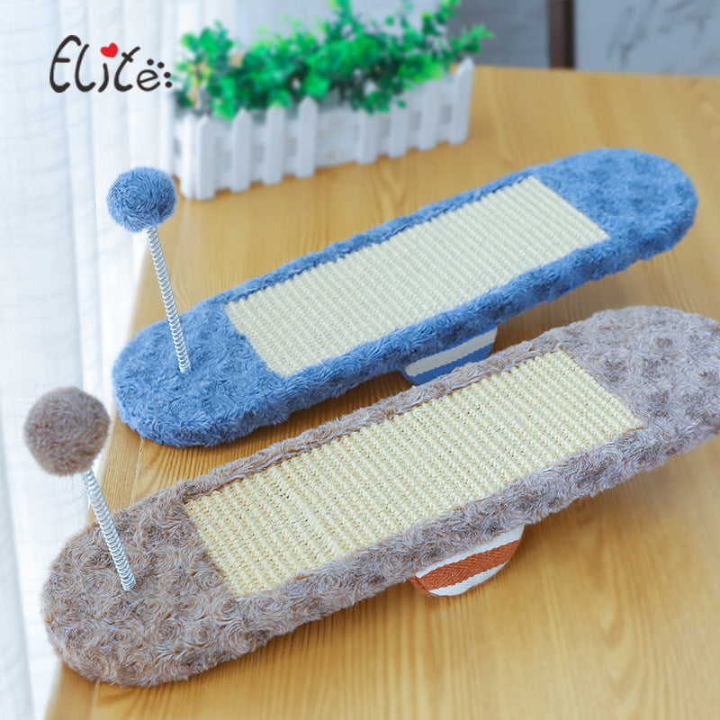 Elite cat scratcher with frame and pop-pom toy. One of these simple and essential toys for your cat.