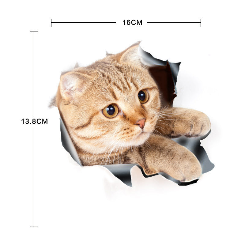 How cute is this 3-D realistic kitty "peeping tom cat" home decor wall or door sticker