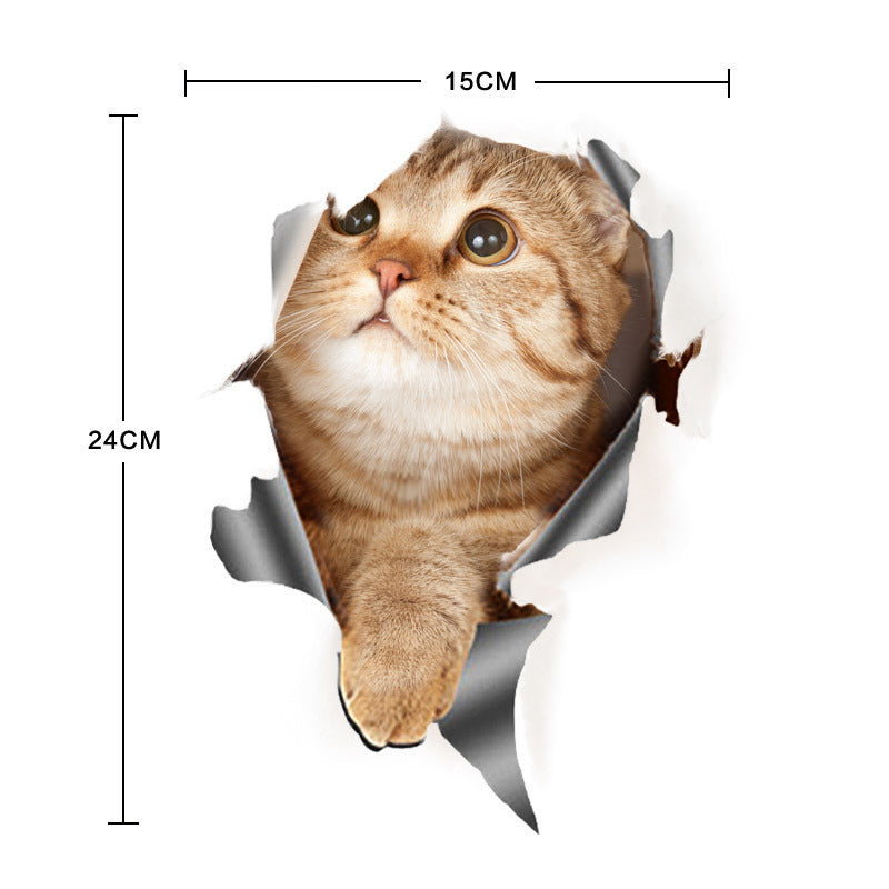 How cute is this 3-D realistic kitty "peeping tom cat" home decor wall or door sticker