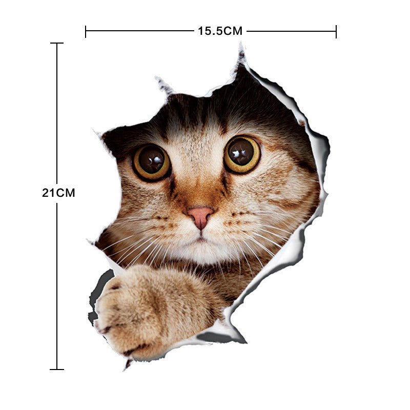 How cute is this 3-D realistic kitty "peeping tom cat" home decor wall or door sticker