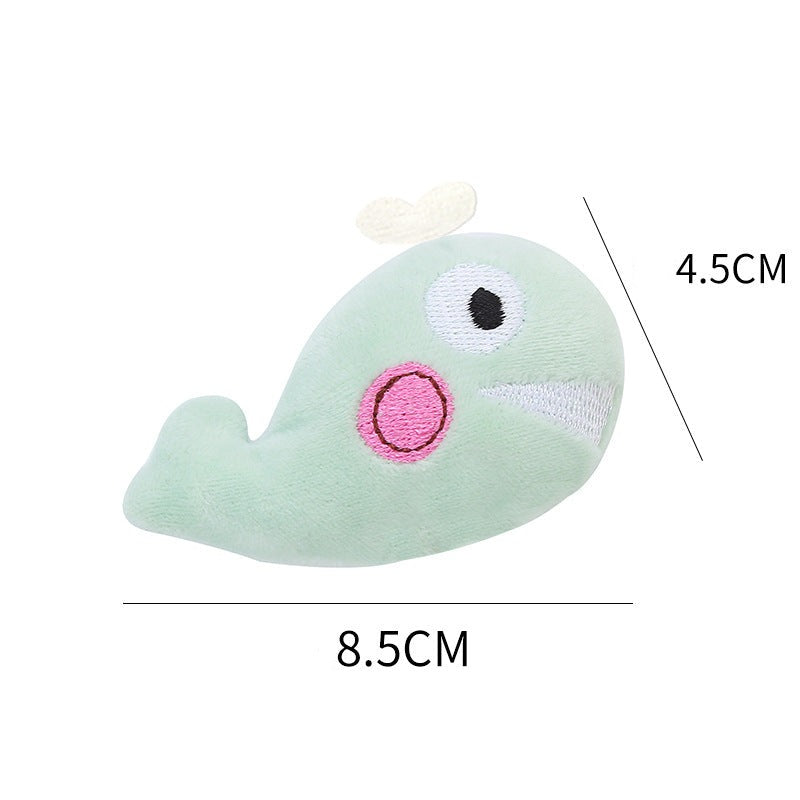 Plush + cat mint cat toy Featuring birds, elephants, whales, hedgehogs cat toy  - Whale