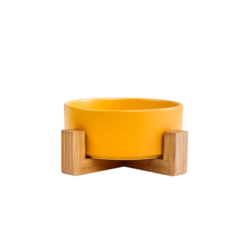 Elegant quality made pet bowls (cat or dog), single or double. Pet safe plasic. elegant wooden frame, easy to clean and to fill up. Does not cause whisker fatigue (not too narrow). Optional wooden frame to support. Orange colour shown with the wooden frame