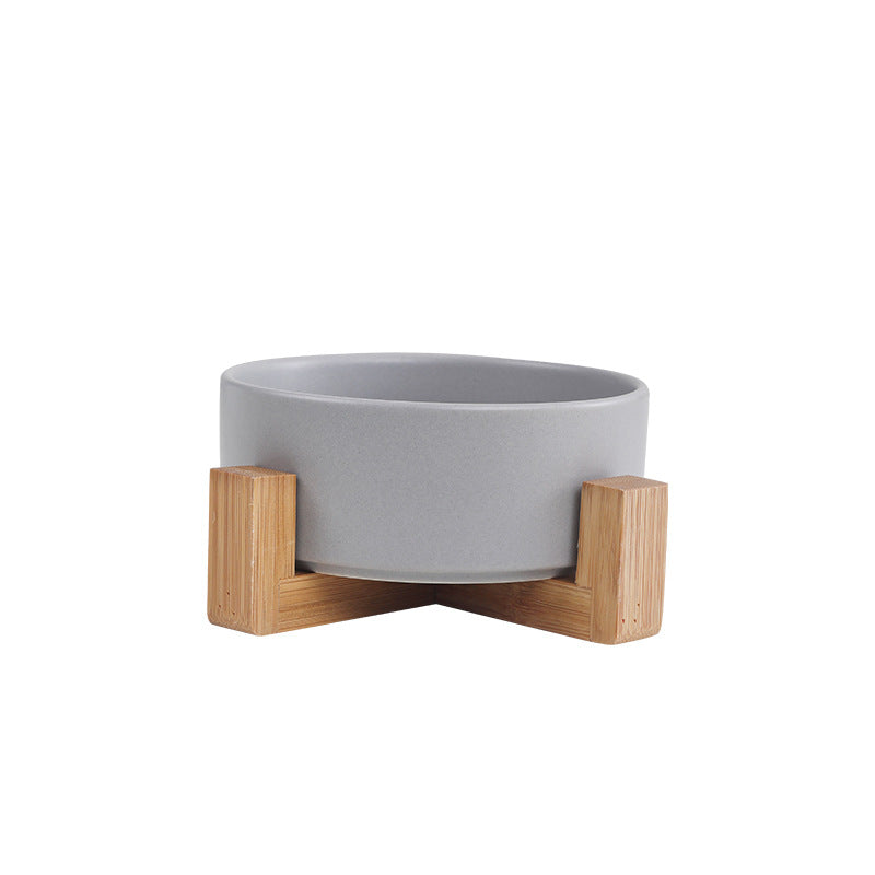 Elegant quality made pet bowls (cat or dog), single or double. Pet safe plasic. elegant wooden frame, easy to clean and to fill up. Does not cause whisker fatigue (not too narrow). Optional wooden frame to support. Gray colour shown with the wooden frame