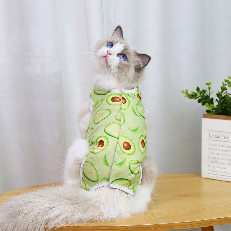 Cat Recovery Suit after Surgery, Pet Cone E-Collar Alternative, Elastic Professional Surgical Bandage Shirt Costume for Puppy Kitten Neutered/Abdominal Wound/Skin Damage/Weaning