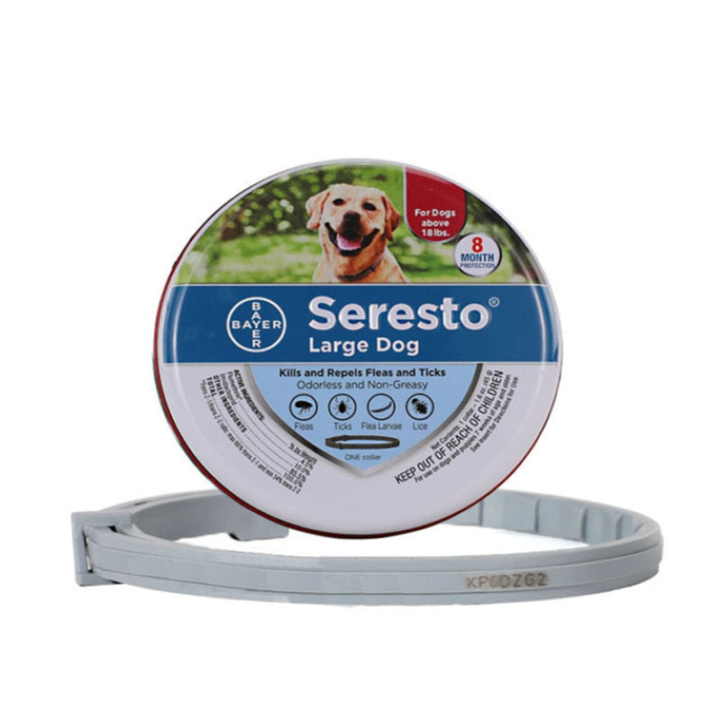 Seresto is a unique flea and tick collar for cats and dogs. The innovative collar is probably the longest lasting protection against fleas and ticks. This formula treats and prevents flea infestations for up to 8 months. Plus, it repels and controls paralysis ticks for 8 months.