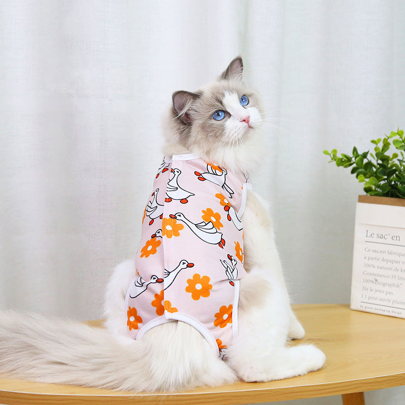 Cat Recovery Suit after Surgery, Pet Cone E-Collar Alternative, Elastic Professional Surgical Bandage Shirt Costume for Puppy Kitten Neutered/Abdominal Wound/Skin Damage/Weaning