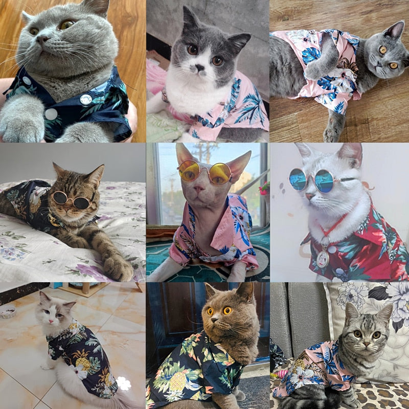 Summer Hawaii Casual Beach Shirts for Pets (Cat or a small Dog)