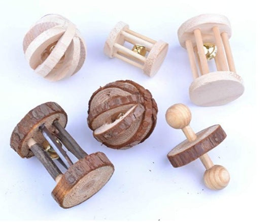 Wooden cat or puppy toy, envoronmentally friendly set made with love