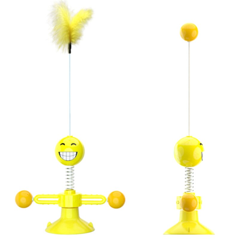 Interactive cat toy, rotating with feathers, crazy! Your cat won't think of anything else!