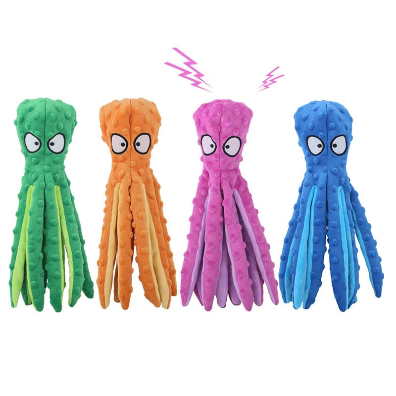 8 Legs Octopus Soft Stuffed Plush Cat or Dog Toy. Interactive game with your cat or puppy. Be surprised at cat's reaction to the sound the toy makes!