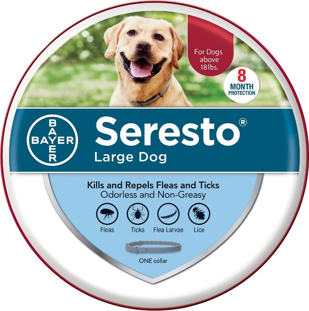 Seresto is a unique flea and tick collar for cats and dogs. The innovative collar is probably the longest lasting protection against fleas and ticks. This formula treats and prevents flea infestations for up to 8 months. Plus, it repels and controls paralysis ticks for 8 months.