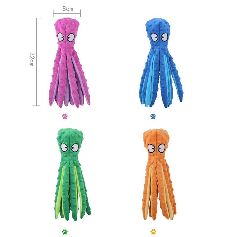 8 Legs Octopus Soft Stuffed Plush Cat or Dog Toy. Interactive game with your cat or puppy. Be surprised at cat's reaction to the sound the toy makes! Dimensions 32 x 8 cm