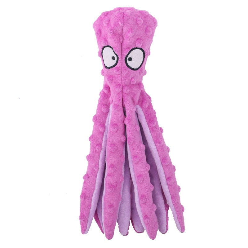 8 Legs Octopus Soft Stuffed Plush Cat or Dog Toy. Interactive game with your cat or puppy. Be surprised at cat's reaction to the sound the toy makes! Pink