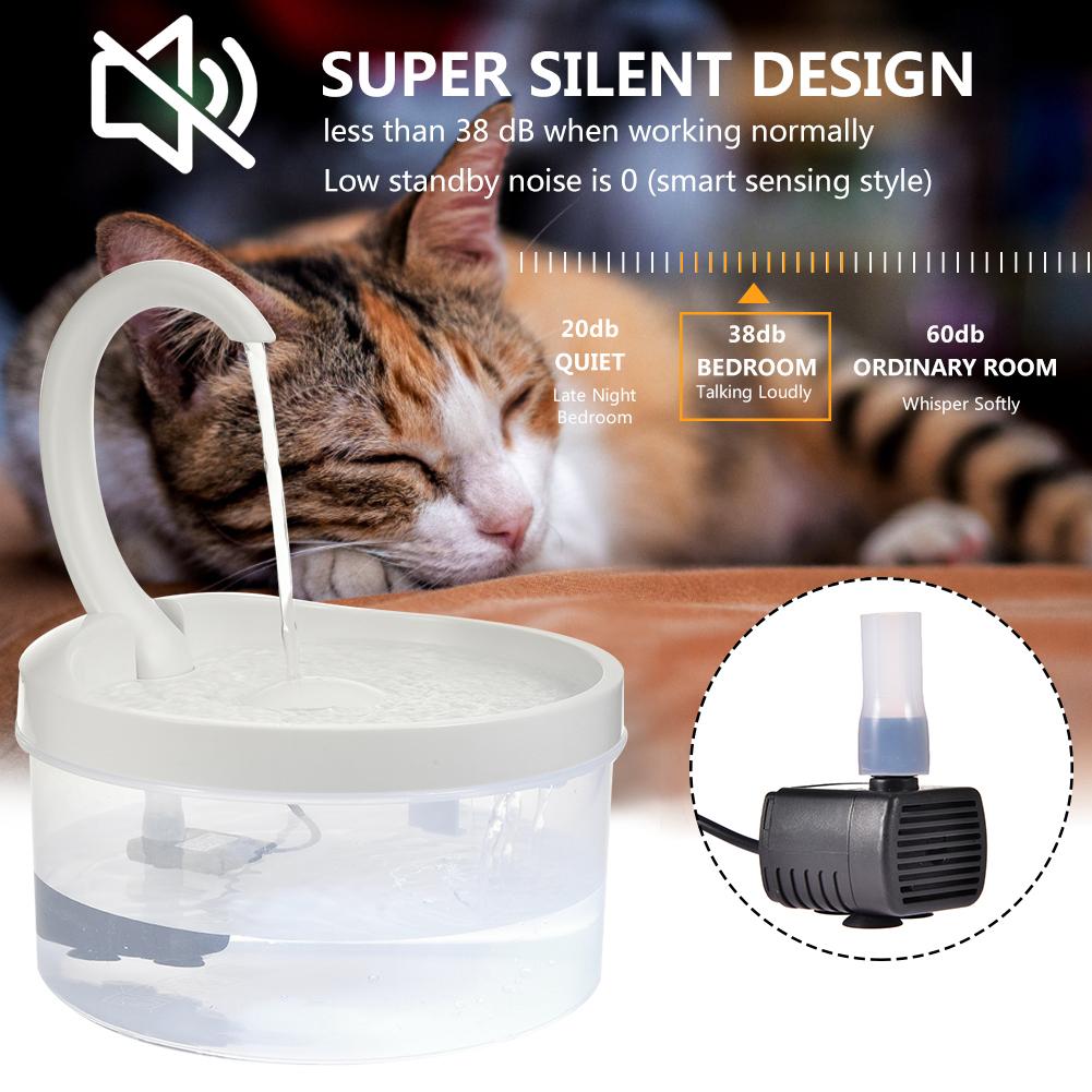 Cat water fountain with swan neck to always have running water. Give your cat that constant flow of water she's always looking for. This fountain that imitates the flow of a faucet charms animals and encourages pets to drink more water without being scared. Its quet and efficient