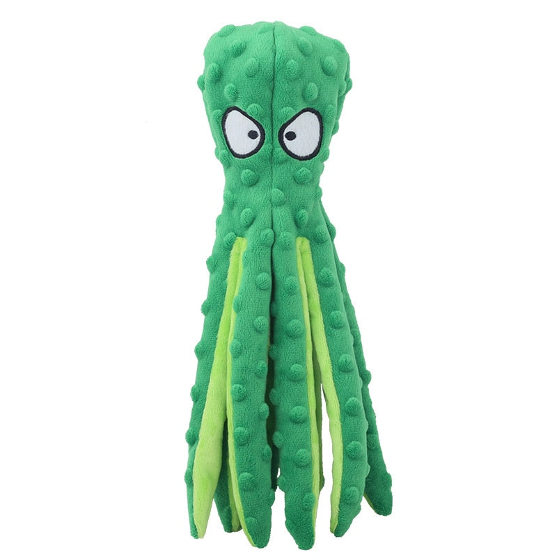 8 Legs Octopus Soft Stuffed Plush Cat or Dog Toy. Interactive game with your cat or puppy. Be surprised at cat's reaction to the sound the toy makes! Green