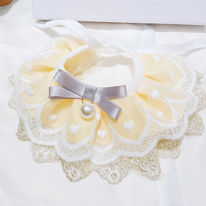 Fairy cute cat collar, to be used as a dress-up/costume accessory. Beige lace