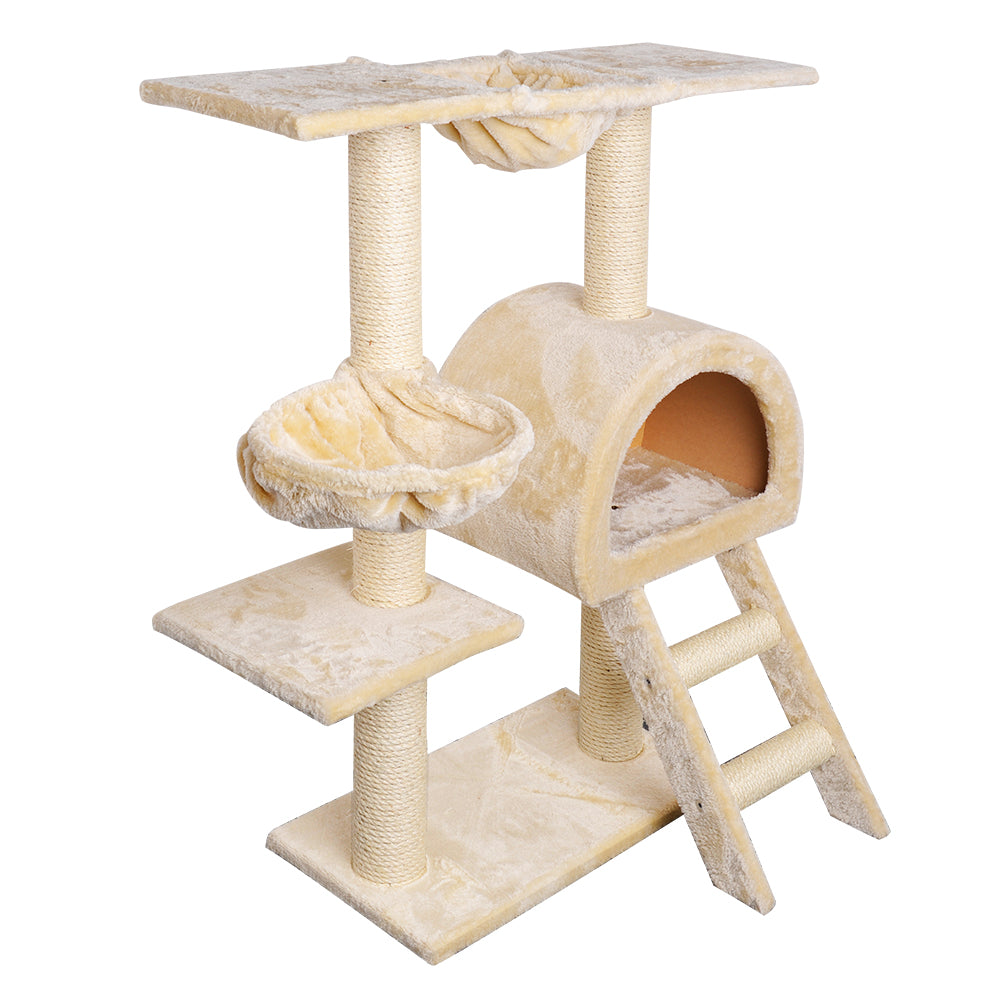 i.Pet Cat Tree Trees Scratching Post, Scratcher Condo, Tower House and Bed Beige, 100cm