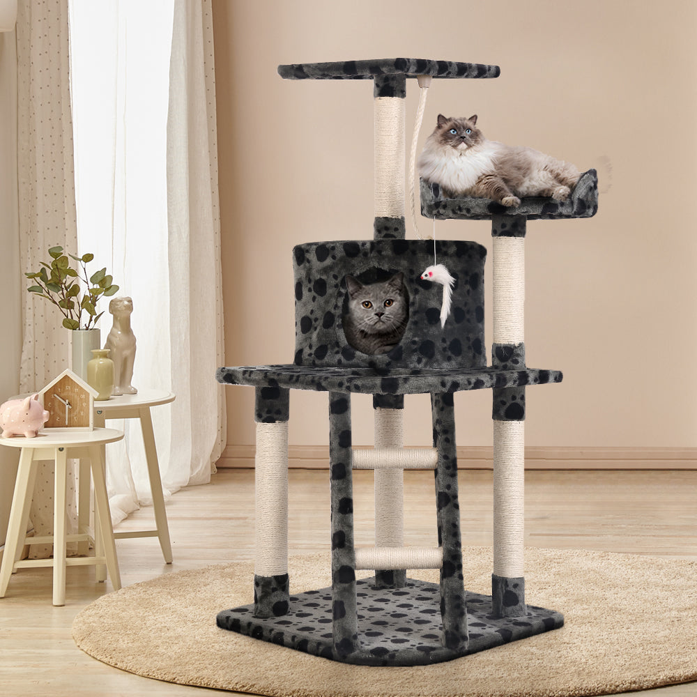 i.Pet Cat Tree 120cm Trees Scratching Post Scratcher Tower Condo House Furniture Wood 120cm - cats enjoying the tree. FREE delivery to the AU Metro (conditions apply)