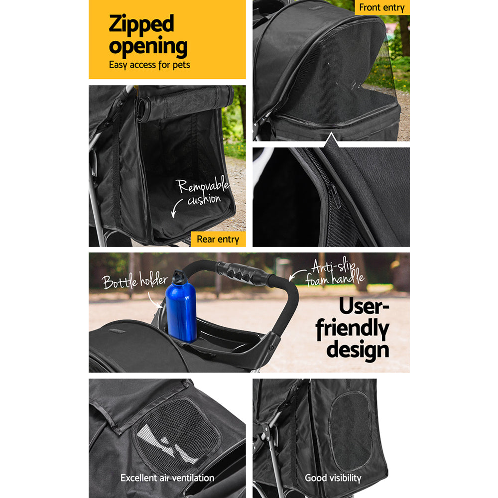 Need to take your small pet out for a walk with minimum hassle? You can, with the i.Pet Pet Stroller. It is sturdy, well-made, comfortable and comes with a host of pet-friendly features. Features zipped opening and user-friendly design