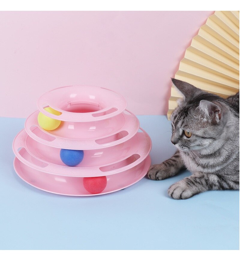 Cat toy cat turntable ball three-layer cat tower