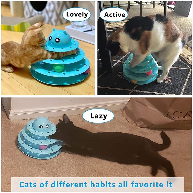 Cat toy cat turntable ball three-layer cat tower