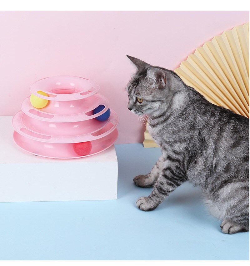 Cat toy cat turntable ball three-layer cat tower