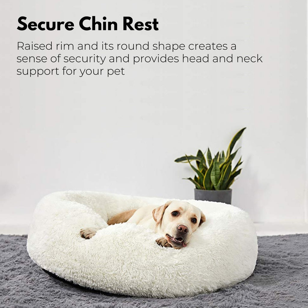 Pet Bed Dog Cat Soft Comfy Plush 60cm /70cm /80cm Calming Sleeping Warm & Comfy Bed