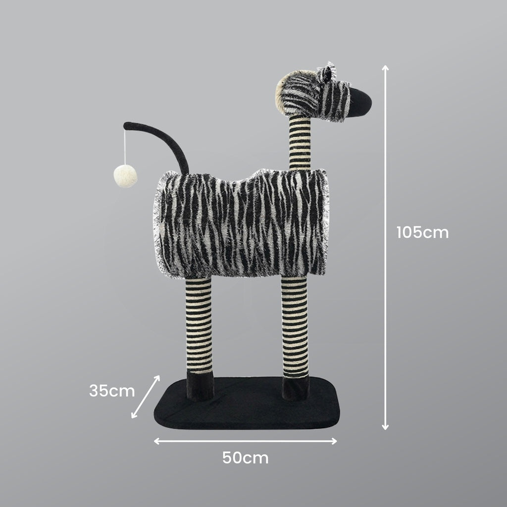 Zebra Cat Scratching Post Tree Pet Scratcher Tower Condo Furniture Bed House  50cm x 105 cm x 35cm