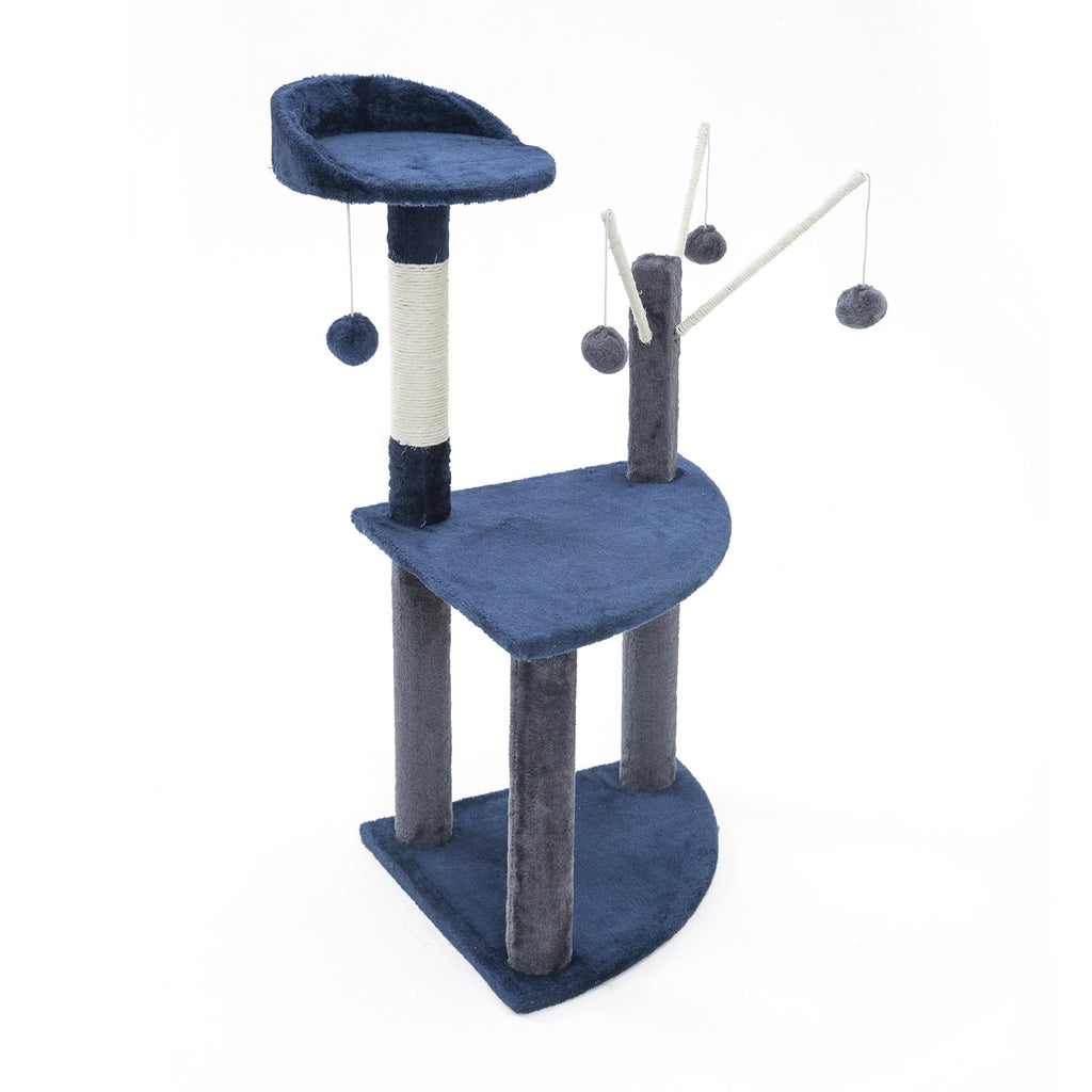 This Paw Mate cat play tree is the perfect solution to offer your feline a fun way to exercise, rest and scratch their nails! The tree has many different attractions for your cat so it will sure enjoy this amazing cat tree. The tree suits many different breeds so it is very versatile and also made using top quality materials for comfort and safety of your loved pet!  - BLUE