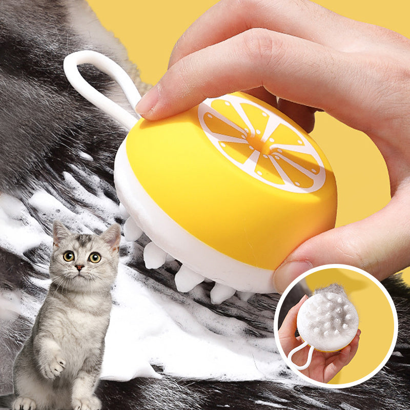 Pet dog or cat bath brush 2-in-1 pet spa massage comb - this is such an easy invention resulting in so much pleasure for your cat! You can take your pet to a very own home pet spa any time you give him a bath or massage.